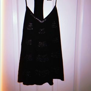 Black tank top with sequins/beads